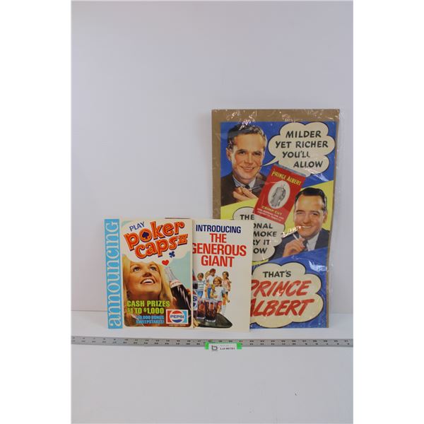 Vintage Prince Albert Tobacco Advertising Poster and Pepsi Memorabilia