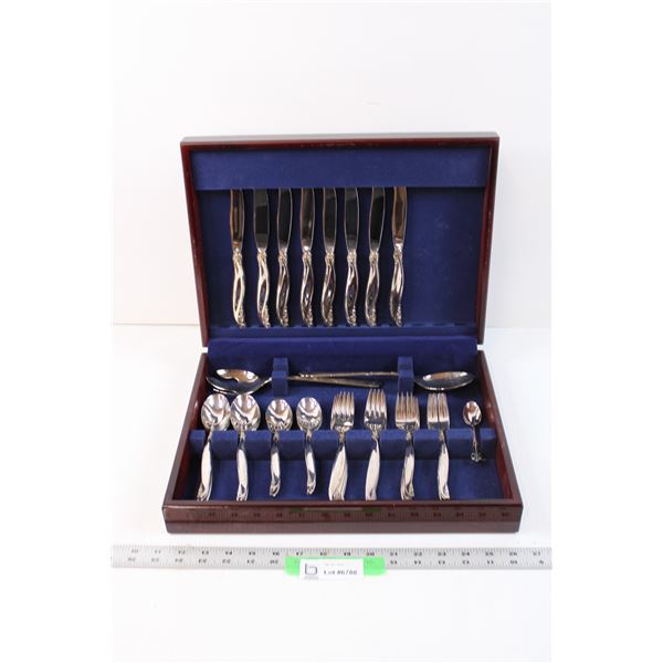 Cutlery Set in Box-stamped 1947 Rogers Bros E.P. Brass