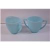 Image 2 : Pyrex Robin Egg Blue Cream and Sugar Set and Misc. Cup