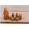 Image 1 : Monk Decanter, Teeny Tiny Cups, Salt & Pepper Shakers & Sugar Bowl