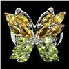 Image 1 : Natural Marquise Citrine Peridot Butterfly Ring