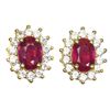 Image 1 : Natural Pigeon Blood Ruby & White Topaz Earrings