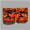 Image 1 : Natural  Princess Cut Orange Sapphire Pair - FL