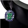 Image 2 : Natural Untreated Tanzanite & Emerald Earrings