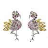 Image 2 : Natural Citrine Rhodolite Garnet Flamingo Earrings