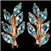Image 1 : Natural SWISS BLUE TOPAZ Leaf Earrings