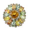 Image 2 : Natural Citrine & Multi Color Sapphire Ring