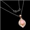 Image 2 : Natural Unheated Pink Opal Necklace