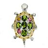 Image 1 : Natural Unheated Chrome Diopside &Sapphire Turtle Ring