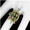 Image 3 : Natural Unheated Chrome Diopside &Sapphire Turtle Ring