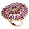 Image 2 : Natural Rhodolite Garnet Chrome Diopside Ring