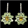 Image 1 : Natural Unheated Citrine Peridot Sapphire Earrings