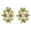 Image 1 : Natural Peridot Rhodolite Garnet Earrings