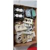 Image 3 : BIN OF CASTORS, ELECTRICAL OUTLETS, COVERS AND 3 JERRY CANS