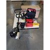 Image 1 : LOT OF SCREWDRIVERS, BIT SETS, HIGH VIS JACKET, MAKITA BATTERY AND CHARGER, WORK LIGHT AND 2 WEEDEAT