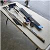 Image 1 : RBK HOCKEY STICK, GOLF CLUBS, BRUSH AND METAL FOLDING SAWHORSE