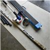 Image 2 : RBK HOCKEY STICK, GOLF CLUBS, BRUSH AND METAL FOLDING SAWHORSE
