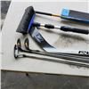 Image 4 : RBK HOCKEY STICK, GOLF CLUBS, BRUSH AND METAL FOLDING SAWHORSE
