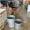 Image 1 : ALUMINUM GARBAGE BIN, ALUMINUM BUCKET AND ROLLING CLOTHES RACK