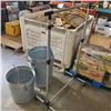 Image 4 : ALUMINUM GARBAGE BIN, ALUMINUM BUCKET AND ROLLING CLOTHES RACK