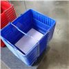 Image 2 : STACK OF 11 BLUE SHOPPING BASKETS IN HOLDER