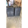 Image 2 : 2 PIECE SAMSONITE MAGNUM ECO MEDIUM AND LARGE BLACK LUGGAGE - RETAIL $723 - ONE CLIP BROKEN ON MEDIU