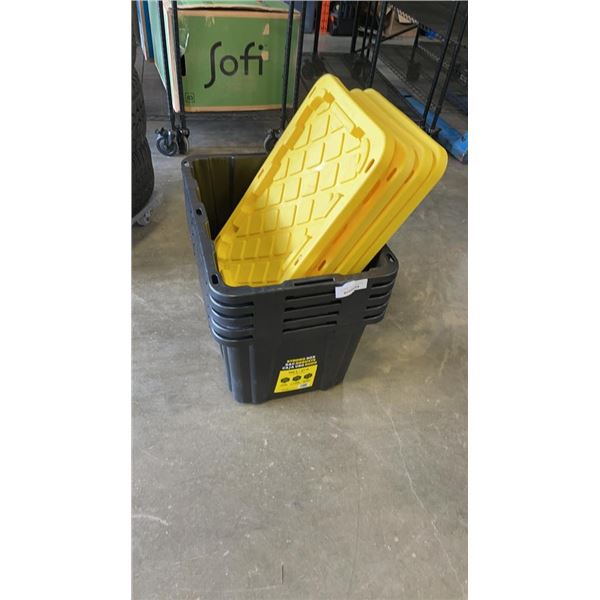 5 102L STRONG BOX STORAGE TOTES WITH LIDS