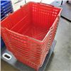 Image 2 : STACK OF 11 RED SHOPPING BASKETS IN HOLDERS