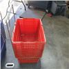 Image 3 : STACK OF 11 RED SHOPPING BASKETS IN HOLDERS