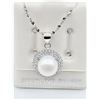 Image 1 : STERLING SILVER 9MM NATURAL FRESHWATER PEARL & CZ PENDANT WITH STERLING SILVER CHAIN, W/A $565.00