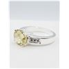 Image 1 : STERLING SILVER 9.9MM X 7.6MM NATURAL LEMON QUARTZ (2.09CTS) & CZ RING, W/A $640.00, SIZE 7