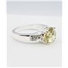 Image 3 : STERLING SILVER 9.9MM X 7.6MM NATURAL LEMON QUARTZ (2.09CTS) & CZ RING, W/A $640.00, SIZE 7