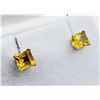 Image 2 : 10KT. YELLOW GOLD 4MM X 4MM NATURAL CITRINE EARRINGS, 0.56CTS, W/A $305.00