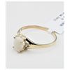 Image 1 : 10KT. YELLOW GOLD 6.8MM X 4.8MM NATURAL OPAL (0.50CTS) & DIAMOND (0.03CTS) RING, W/A $925.00, SIZE 5
