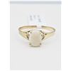Image 2 : 10KT. YELLOW GOLD 6.8MM X 4.8MM NATURAL OPAL (0.50CTS) & DIAMOND (0.03CTS) RING, W/A $925.00, SIZE 5