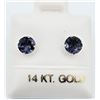 Image 1 : 14KT. WHITE GOLD 5MM NATURAL IOLITE EARRINGS, 0.94CTS, W/A $320.00