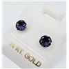 Image 2 : 14KT. WHITE GOLD 5MM NATURAL IOLITE EARRINGS, 0.94CTS, W/A $320.00