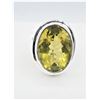 Image 1 : STERLING SILVER 17.25MM X 12.5MM NATURAL LEMON QUARTZ RING, RETAIL $400.00, SIZE 8