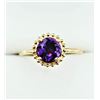 Image 1 : 10KT. YELLOW GOLD 6MM NATURAL AMETHYST MILGRAIN RING, RETAIL $1200.00, 1CTS, SIZE 7