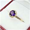 Image 3 : 10KT. YELLOW GOLD 6MM NATURAL AMETHYST MILGRAIN RING, RETAIL $1200.00, 1CTS, SIZE 7