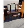 Image 1 : VANITY WITH MIRROR AND STOOL