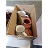Image 5 : 2 BOXES OF CLAY AND POTTERY JUGS WITH BARRELL SHAPED MUGS