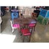 Image 1 : CLAWFOOT DROPLEAF DINING TABLE WITH 4 HARP BACK CHAIRS
