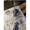 Image 5 : METAL TEAPOT AND COFFEE POT WITH CREAM AND SUGAR AND NEW TRAY