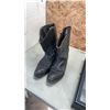 Image 2 : PAIR OF MASON WESTERN BOOTS SIZE 8 AND LEGO FIGURE DISPLAY CABINET