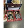 Image 2 : 2 BOXES OF COLLECTIBLES, PASTEL GLASS, CHINA, DOLLS