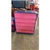 Image 4 : PINK AND BLUE PAINTED CHEST OF DRAWERS AND ENDTABLE