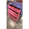 Image 6 : PINK AND BLUE PAINTED CHEST OF DRAWERS AND ENDTABLE