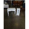 Image 1 : WHITE 3 DRAWER DESK AND GLASS DOOR CABINET