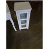 Image 3 : WHITE 3 DRAWER DESK AND GLASS DOOR CABINET